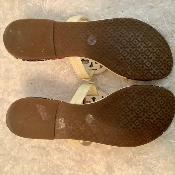 Tory Burch Patent Miller Sandals/Ivory Tea Rose - Picture 6 of 7